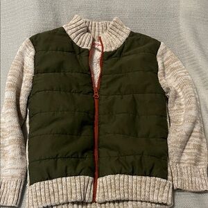Cat & Jack Olive and Beige Knit Jacket